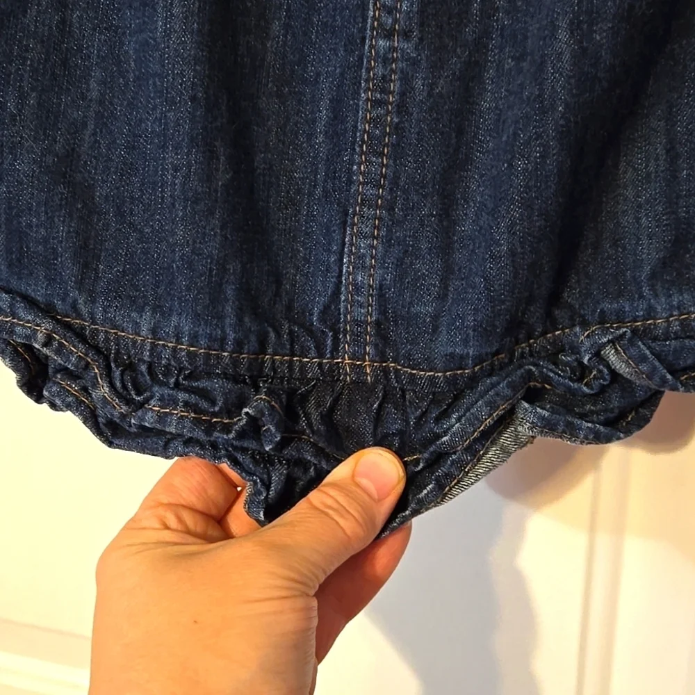 Gap Kids, Jean Skirt, Child's Sz 12, Ruffled Denim, 100% Cotton Skirt, Zipper